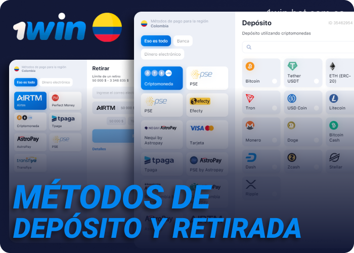 Formas de pago para 1win Aviator en Colombia