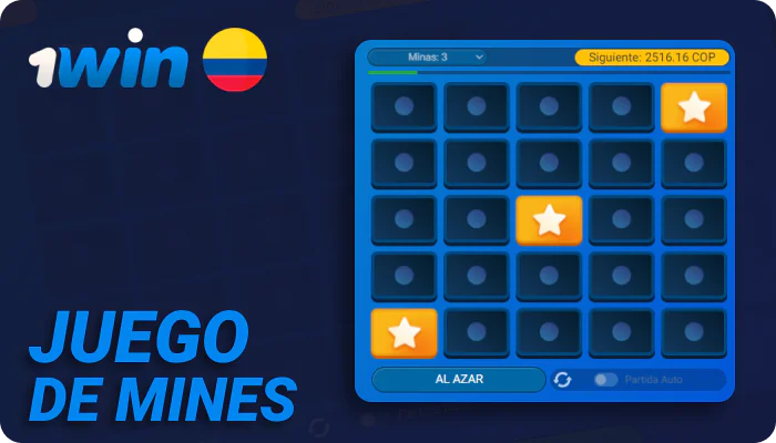 Mines juego en 1win Colombia
